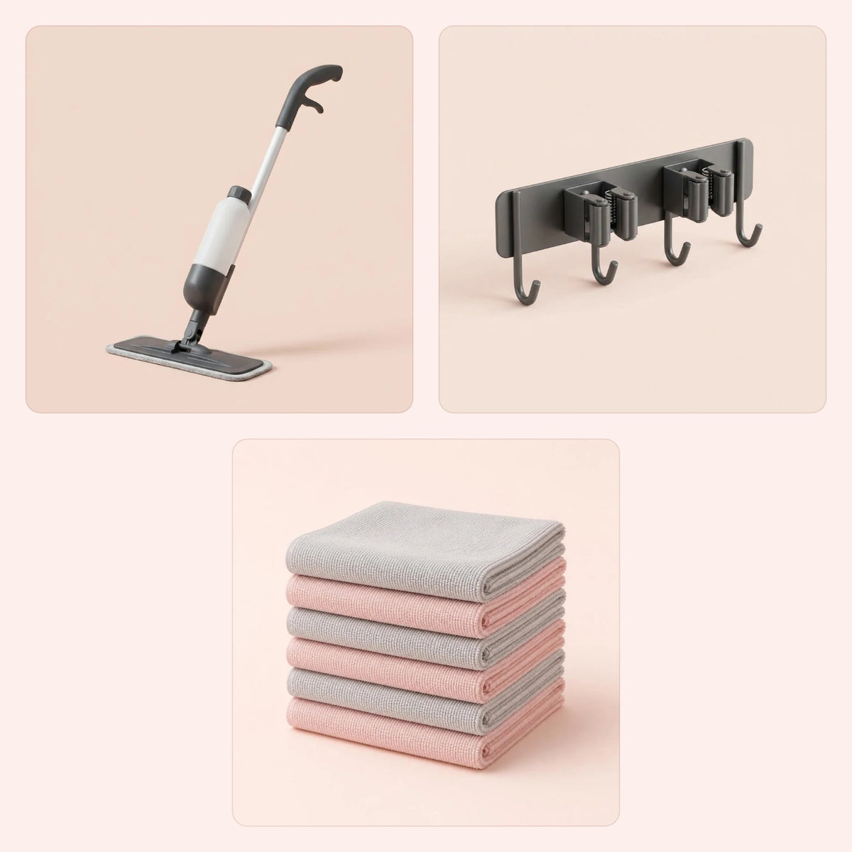 Paket: Städstart – sprejmopp, mopphängare och mikrofiberdukar